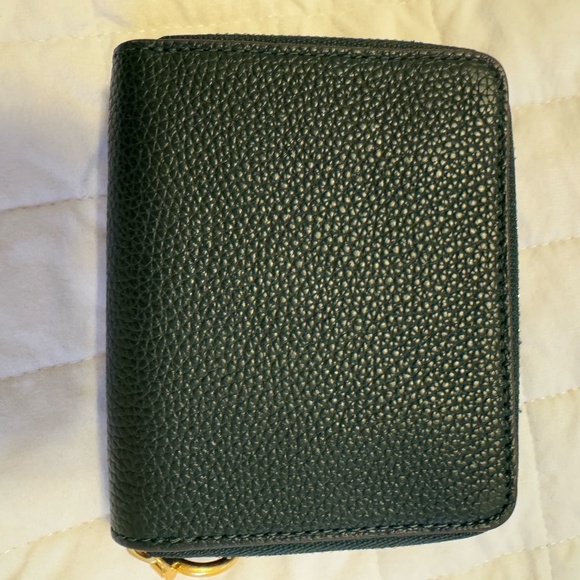 Tory Burch Perry Bombe bifold Leather Wallet - Dark Green - Picture 3 of 4